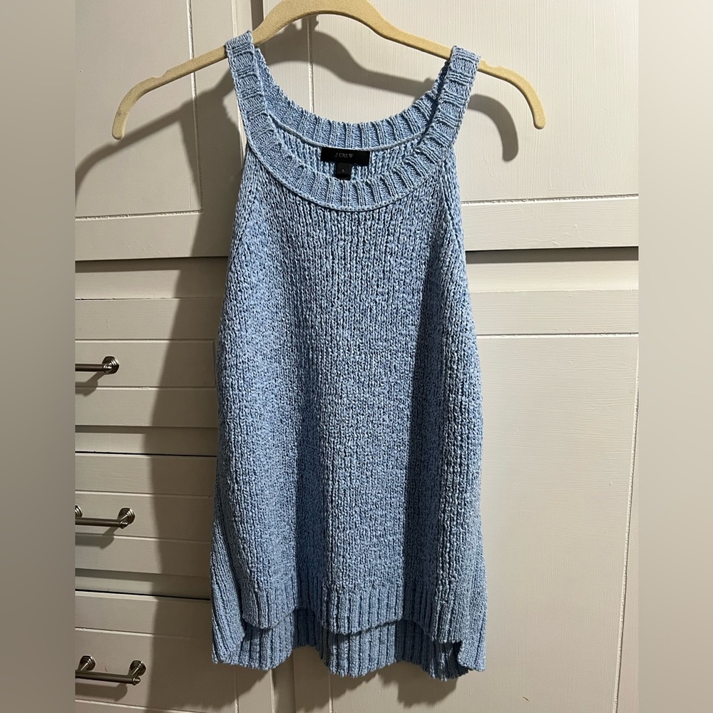 J. Crew Blue Knit Sleeveless Top